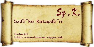 Szőke Katapán névjegykártya